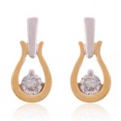 Designer Earrings with Certified Diamonds in 18k Yellow Gold - ER0259P
